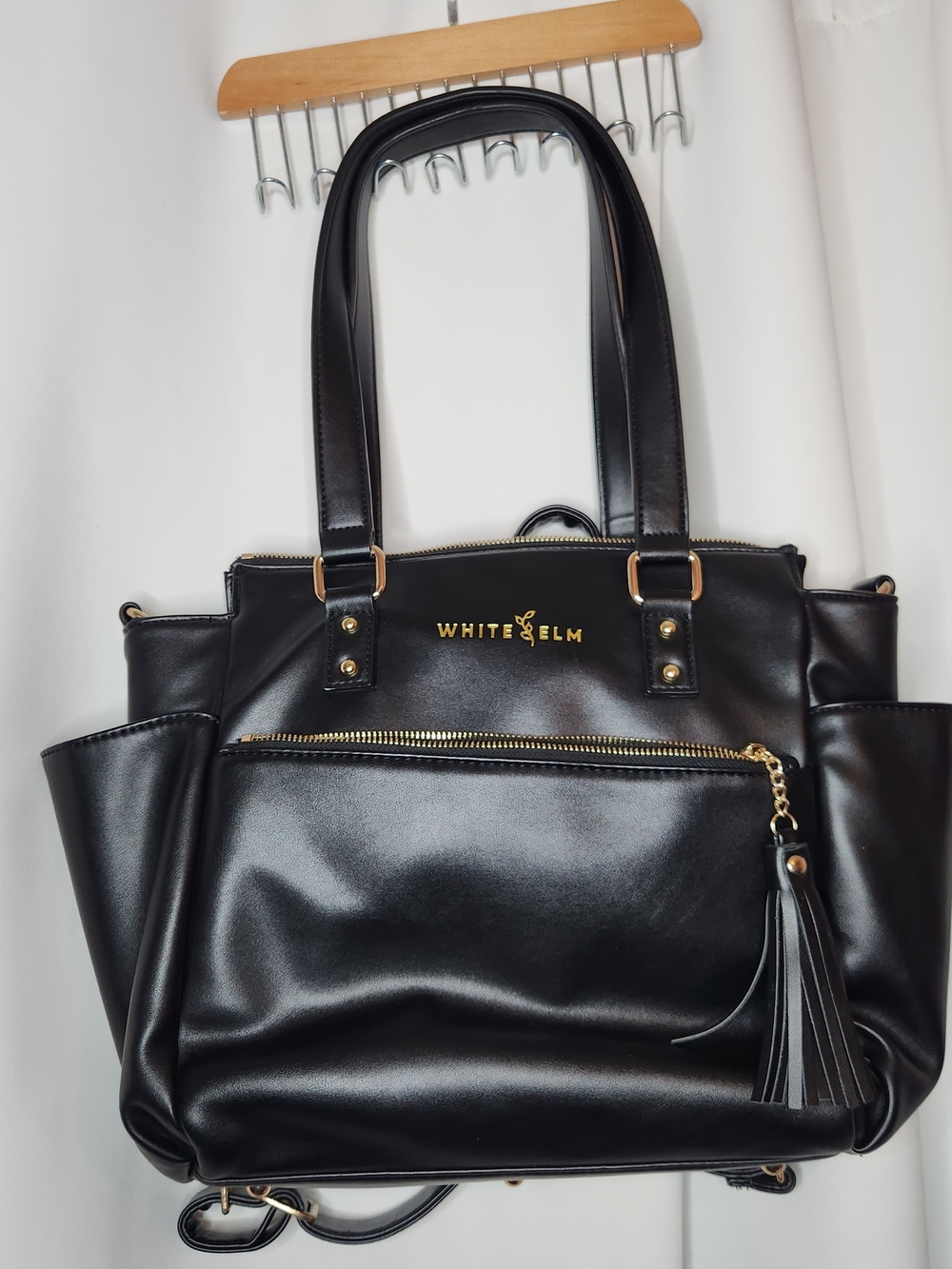 Black Tote Bag with Tassel